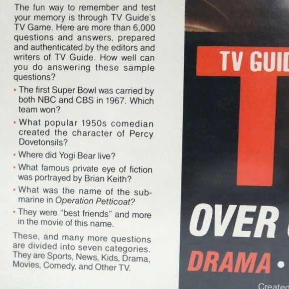 Vintage Sealed TV Guide TV Guide's TV Game Board Trivia 1984 Edition - Picture 7 of 12